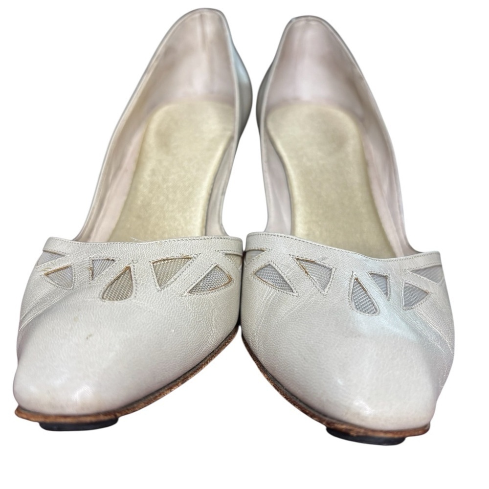 Vintage PETER FOX Elegant White High Heel Pumps, Size 6B - Picture 7 of 9